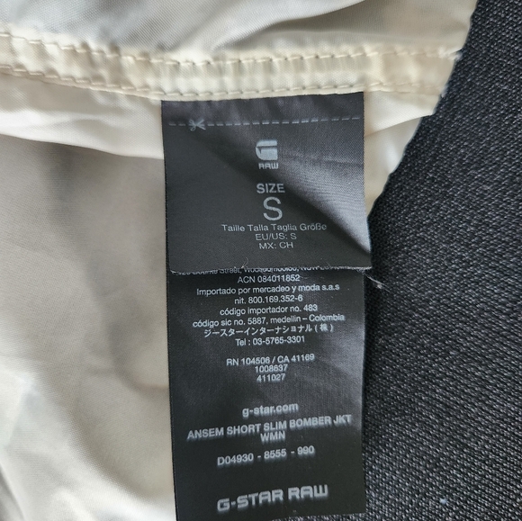 Short Slim Fit Bomber Jacket (Black, Size S) - Picture 4 of 5